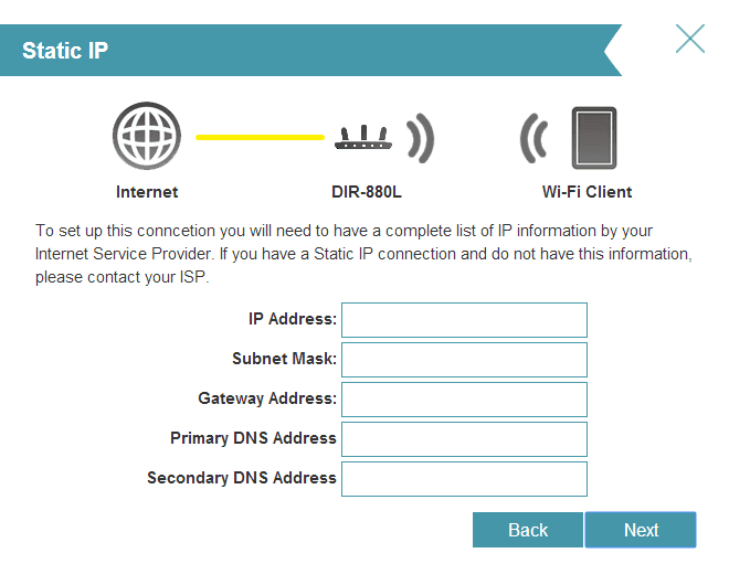 Step 3 - Static IP configuration